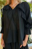 Zeta Otto Caleta Frill Top Black /4 =
